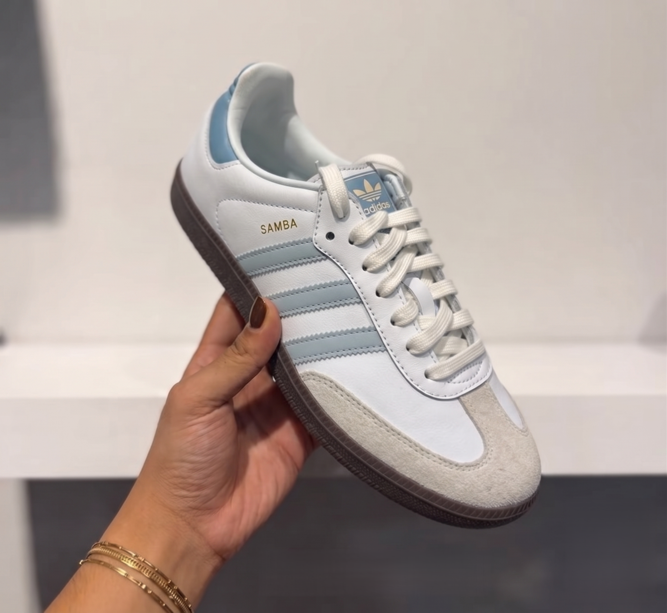 Adidas Samba OG - Blanc et Bleu Clair