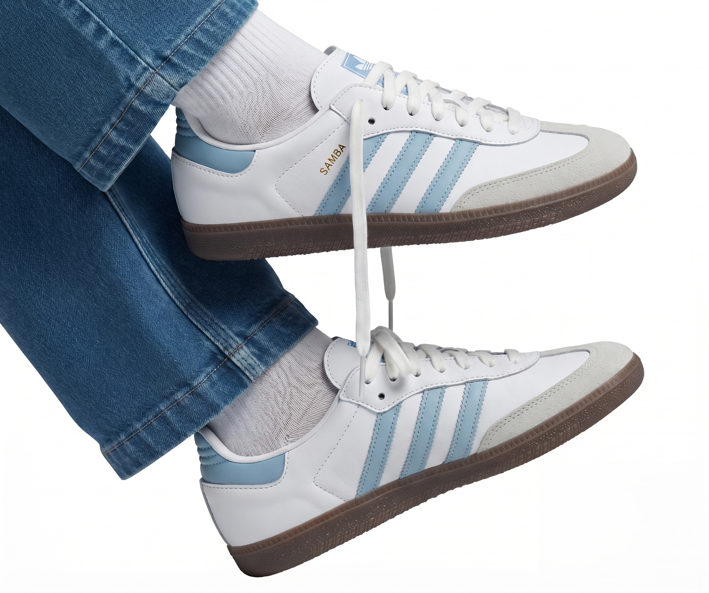 Adidas Samba OG - Blanc et Bleu Clair