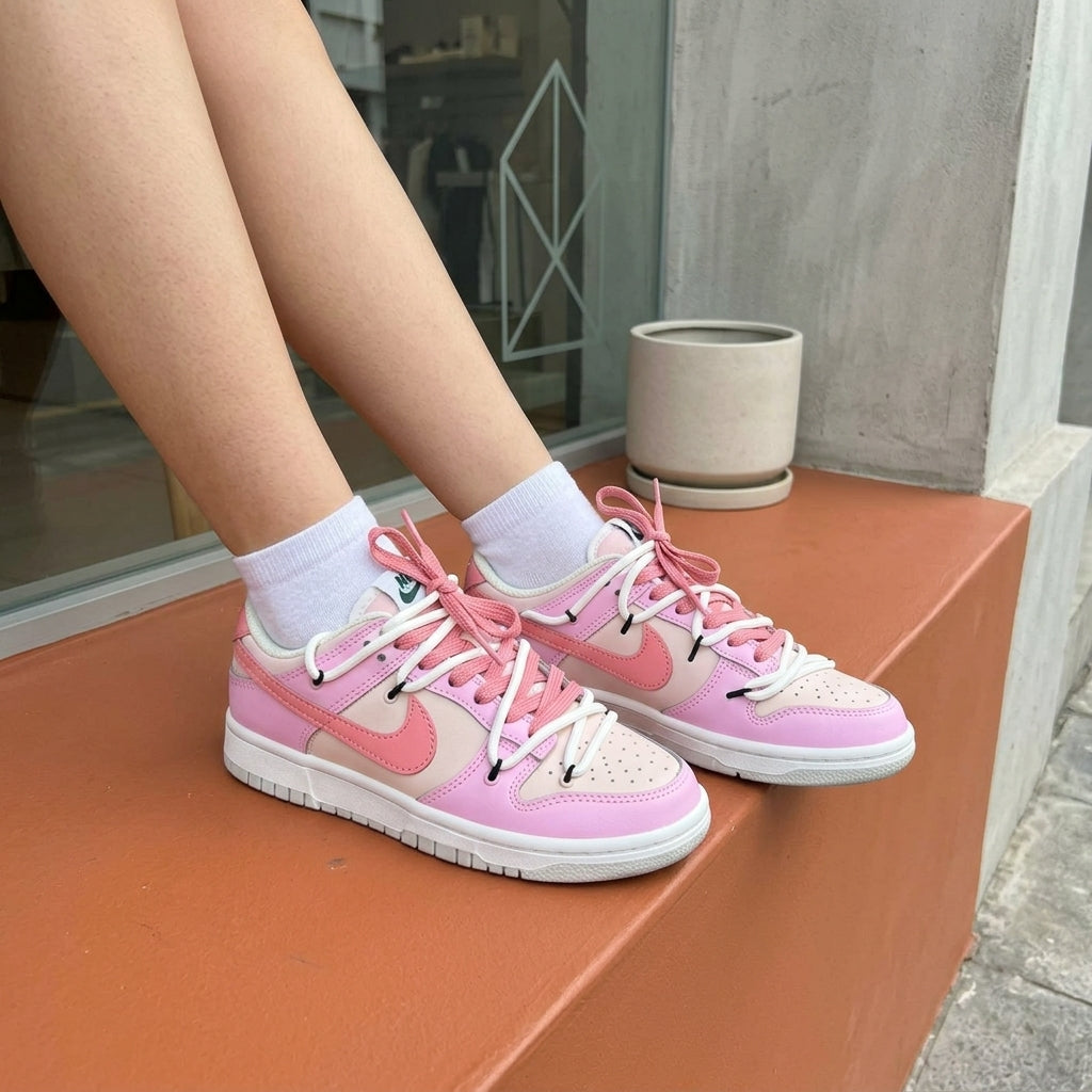 Nike Dunk Low Double Laces - Rose Bonbon/Crème