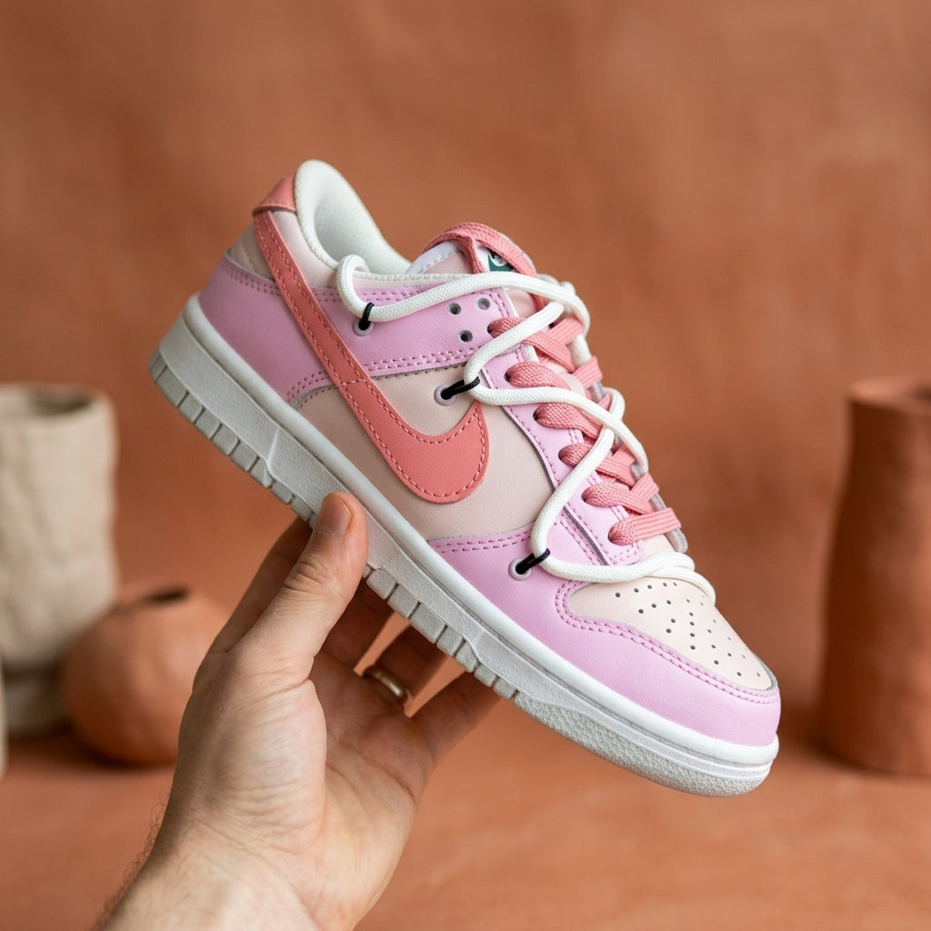 Nike Dunk Low Double Laces - Rose Bonbon/Crème